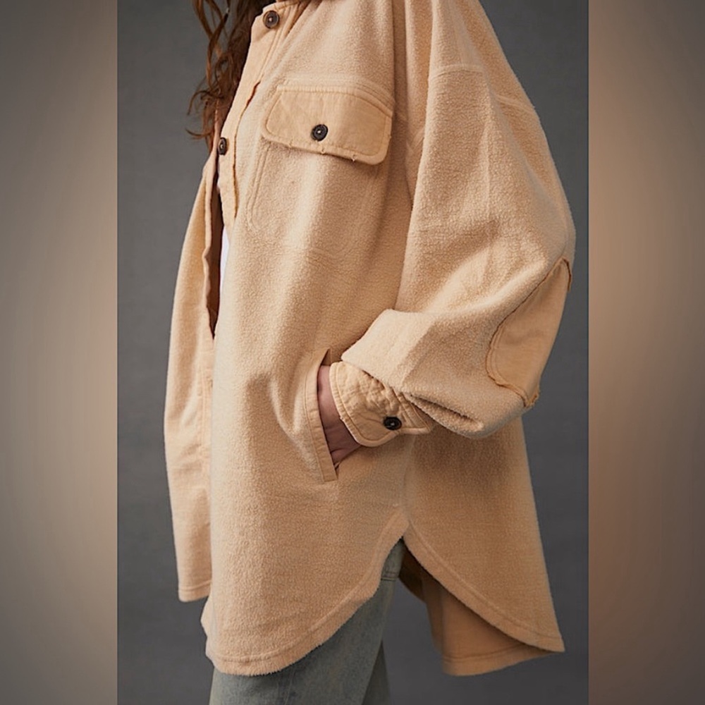 Free People “Ruby” Oversized Shacket in Beige - Picture 10 of 14